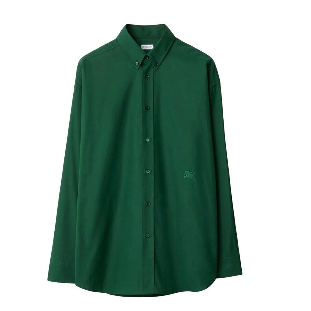 BURBERRY EKD-embroidered cotton shirt Men's size XS Color: Ivy